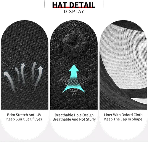 Vista 4 de Sombrero de chef para hombre, sombreros a presión para hombre, cuchillos divertidos, espátula, cocina, gorra de béisbol ajustable, sombrero de pico