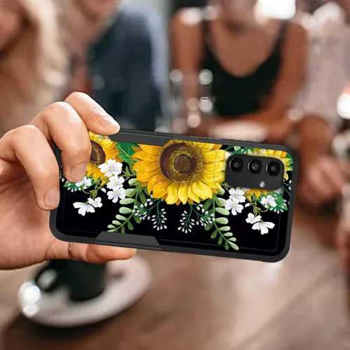 Vista 485 de Funda para Galaxy A14 5G, resistente de doble capa híbrida de policarbonato duro, goma suave, a prueba de golpes, funda protectora resistente
