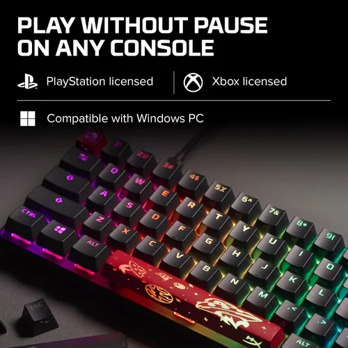 Vista 7 de HyperX Alloy Origins 65 - Teclado mecánico para juegos, factor de forma ultra compacto del 65 %, teclas PBT de doble disparo, retroiluminación LED
