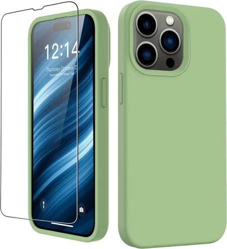 Vista 72 de bemal Funda para iPhone 14 Pro con protector de pantalla, silicona líquida de ajuste delgado, forro de microfibra suave, diseñada para mujeres