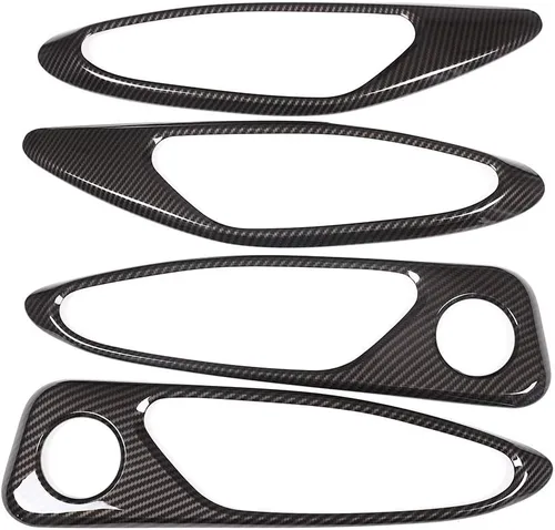 Vista 5 de Adhesivo de plástico ABS para manija de puerta interior de automóvil para Alfa Romeo Giulia 2017-2020 Accesorios de automóvil (fibra de carbono)
