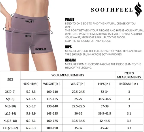 Vista 6 de Soothfeel - Shorts para mujer con talle alto, bolsillos laterales y control de barriga, para yoga, correr, gimnasio, entrenamiento y ciclismo