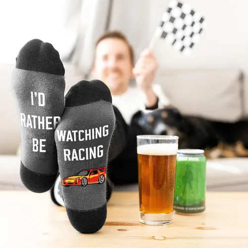 Vista 7 de VICRAZY F1 Racing Car, calcetines deportivos para hombres y mujeres, regalos de Fórmula 1, calcetines de carreras, rellenos de calcetines