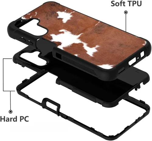 Vista 4 de Funda protectora para Samsung Galaxy A13 5G, resistente 3 en 1, de plástico duro híbrido y silicona suave, a prueba de golpes, funda protectora