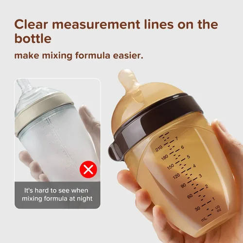 Vista 6 de Thyseed Botella de silicona natural similar al pecho con pezón (7-10 meses), 8 onzas, 1 paquete