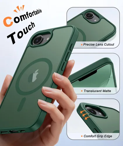 Vista 931 de FNTCASE Funda para iPhone 17 Pro: Fundas delgadas translúcidas de color azul claro compatibles con MagSafe, protección completa de la cámara
