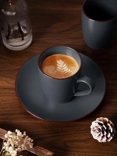 Vista 6 de famiware Venus - Tazas de café para 4, juego de tazas de 12 onzas, taza para beber con asa para café, té, cacao, leche, carbón