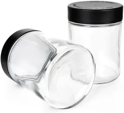 Vista 5 de Tarros de vidrio de 18 onzas con tapas negras - 0.99 oz - 48