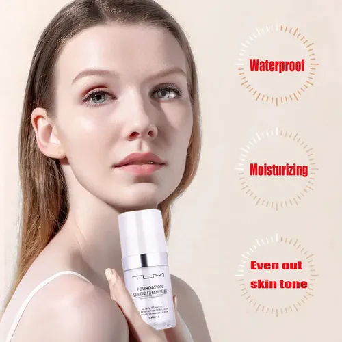 Vista 6 de Base de maquillaje que cambia de color TLM, 2 unidades, 1.0 fl oz, cobertura completa, base líquida impecable, cubierta líquida para la cara