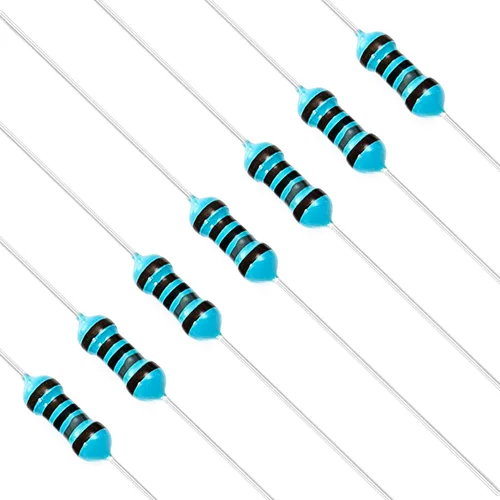 Vista 9 de Chanzon 100 piezas 1 Ω ohm Resistencia 1/4 W (0.25 W) Resistencia fija de película metálica 0.01 ±1% Tolerancia 1R MF Resistencias de agujero