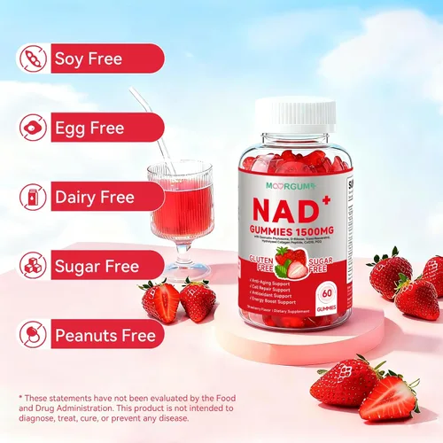 Vista 8 de Suplementos de colágeno central de 1500 mg con N AD+ para mujeres y hombres, trans-resveratrol, CoQ10, malato de hidrógeno ribósido de nicotinamida