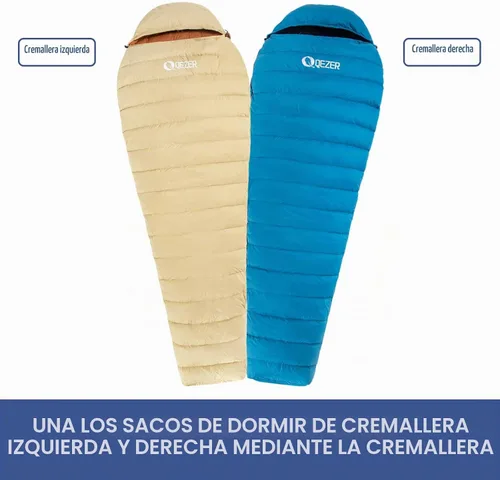 Vista 6 de Ultralight Down Sleeping Bag for Adults, 600 Fill Power Backpacking Beige/ marrón