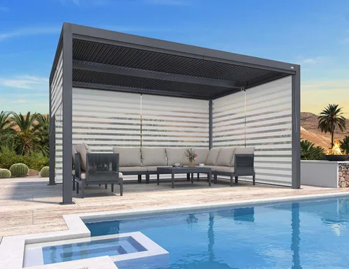 Vista 13 de PURPLE LEAF 94AS - Pérgola pequeña de aluminio compacto de 10 x 12 pies con techo rígido con listones ajustables para patio, cubierta de terraza