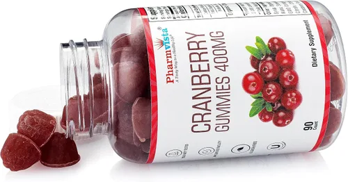 Vista 5 de Pharmvista Gomitas de arándano para niños y adultos, 400 mg, sin gluten, sin alérgenos, suplemento vegano rico en nutrientes, masticables