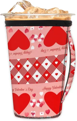 Vista 22 de Funda aislante reutilizable de neopreno con piel de camuflaje del ejército para bebidas, con asa, para la mayoría de cafés o bebidas heladas, 16-18
