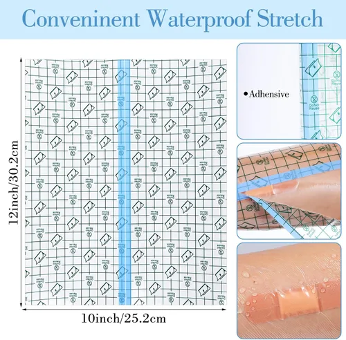 Vista 6 de 40 fundas de ducha de ostomía impermeables, protectores de catéter de diálisis para estoma de ducha, cubiertas de catéter de gran cobertura, vendaje