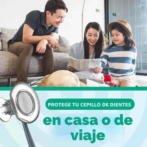 Vista 6 de Steripod Protector de cepillo de dientes con clip, verde/plateado, 2