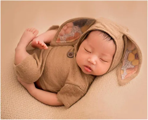 Vista 2 de Vemonllas Accesorios de fotografía para recién nacidos, gorro de manga corta y pantalón para fotos de bebé, disfraces para niños y niñas