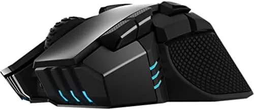 Vista 9 de Corsair Ironclaw Wireless RGB - Mouse para juegos FPS y MOBA - Sensor óptico de 18,000 DPI - Sub-1 ms SLIPSTREAM inalámbrico
