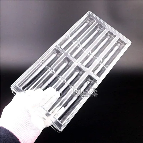 Vista 8 de 8 cavidades palos largos policarbonato PC plástico transparente chocolate molde caramelo cubo de hielo molde sugarcraft hornear moldes DIY panadería