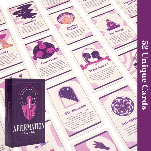 Vista 3 de PURPLE CANYON Tarjetas de afirmación diaria para mujeres y hombres Afirmaciones positivas para atención plena, meditación e inspiración Hermosa