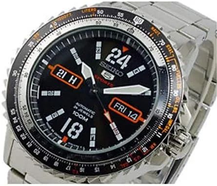 Vista 6 de Seiko Reloj para hombre de acero inoxidable con esfera negra SRP347, Negro -, Automático
