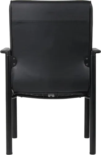Vista 7 de Boss Office Products B689 Silla de invitados LeatherPlus con respaldo medio en negro, 250 libras