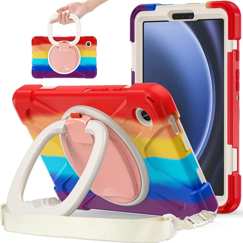 Vista 168 de 360 Rotation Case for Galaxy Tab ActivePro/Tab Active4 Pro/Active 5 Pro 10.1" Sturdy Cover Rotate Ring Stand Shoulder Carrying Strap Hand Strap