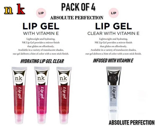 Vista 7 de Paquete de 4 Gel Labial Nicka K (TRANSPARENTE, FRESA, CEREZA, CHICLE)