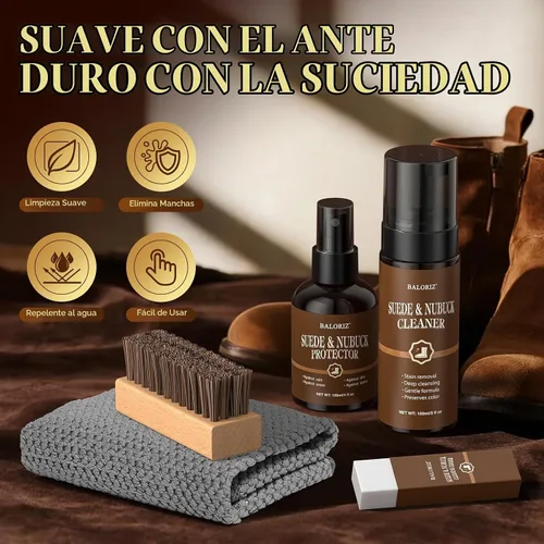 Vista 6 de Suede & Nubuck Care Kit – 5-Piece Set Suede Cleaning Kit Protect & Restore Shoe, Boots, Uggs, Jackets, Handbag