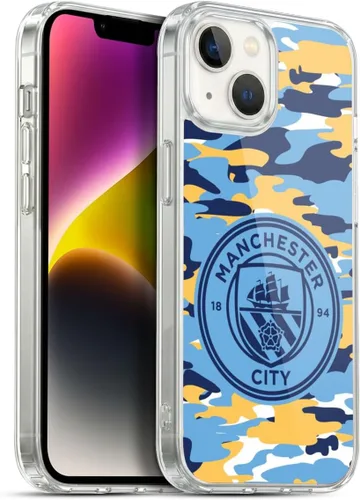Vista 60 de Head Case Designs Funda de gel con licencia oficial del Manchester City Man City FC Blue Moon Badge Camou [protección de grado militar] compatible