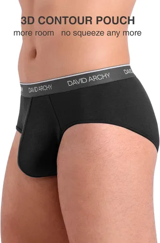 Vista 3 de DAVID ARCHY Ropa interior de bambú para hombre, súper suave, cómoda, ligera, paquete de calzoncillos
