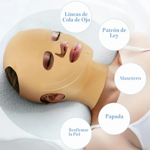 Vista 6 de Treela - Máscara de estiramiento facial completo, 2 piezas, cinturón para dormir, moldeador facial