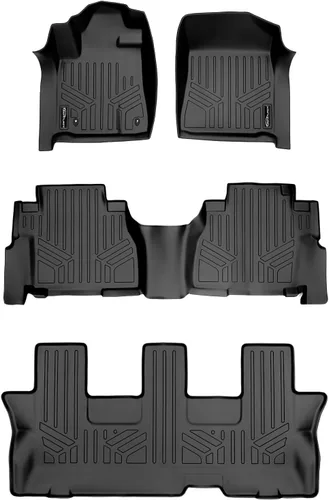 Vista 7 de MAXLINER Alfombrillas de suelo de ajuste personalizado de tercera fila, color negro, compatibles con Toyota Sequoia 2008-2022