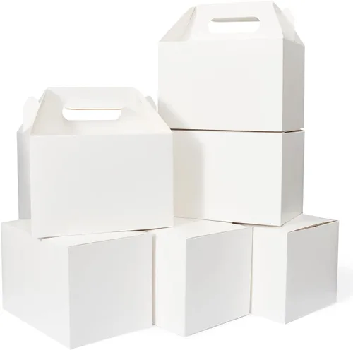 Vista 11 de Happyhiram Paquete de 10 Cajas Grandes a Dos Aguas, Color Marrón - Contenedores de Papel Kraft Resistentes de 9x6x6 Pulgadas para Regalos, Almuerzos