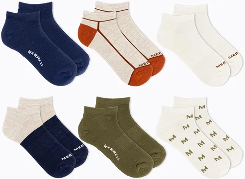 Vista 2 de Merrell Paquete de 3 calcetines de senderismo para mujer (pestaña de corte bajocuartotripulación)