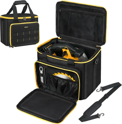 Vista 8 de Bolsa de herramientas compatible con sierra circular Milwaukee M18 2630-20, DEWALT 20V MAX DCS391B/DCS565B, caja de sierra circular