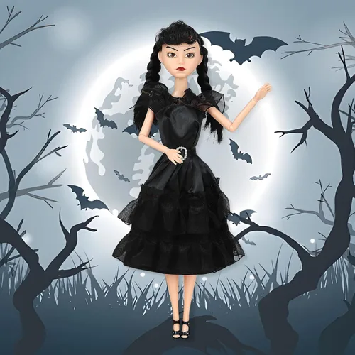Vista 5 de Muñecas de moda de 11.5 pulgadas, vestido negro, muñecas de Navidad de Halloween, cumpleaños para fanáticos
