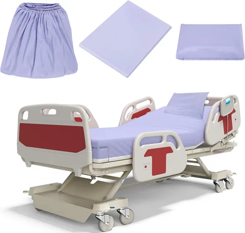 Vista 8 de Moukeren Juego de sábanas de hospital, 6 piezas, sábana bajera ajustable de bolsillo profundo de 36 pulgadas con elástico en todo el contorno, Beige
