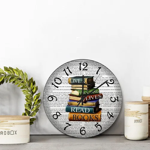 Vista 139 de Reloj de pared de guitarra acústica con aspecto de madera natural, reloj de madera rústico y elegante, 10 silenciosos, sin tictac, de cuarzo