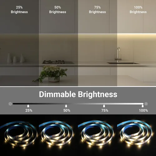 Vista 4 de Tira de Luces LED Alimentadas por Pilas con Control Remoto, 8 Modos, Regulable, Temporizador, Autoadhesiva, Cortable, Tira de Luces LED Impermeables