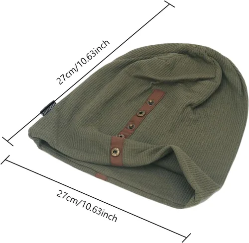 Vista 2 de Gorro de punto holgado para invierno, cálido y suave, para clima frío