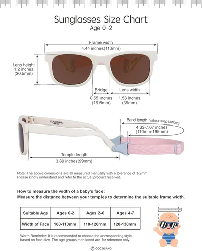 Vista 5 de COCOSAND Flexible Polarized Baby Sunglasses with Strap Beige