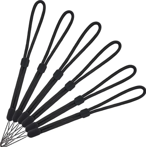 Vista 4 de YOUOWO Cordones de muñeca de longitud ajustable, 6 piezas, correa pequeña, cordón corto para llaves, fundas de teléfono, llavero USB