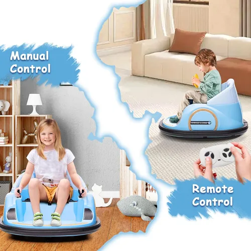 Vista 5 de 12V niños paseo en coche de parachoques vehículo eléctrico para niños Azul