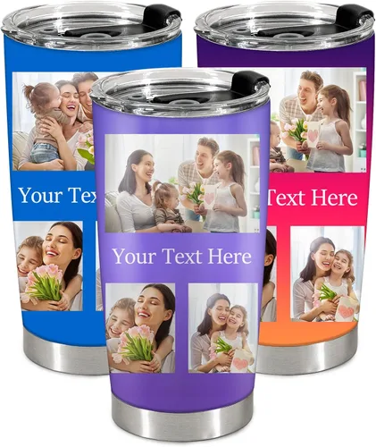 Vista 11 de Taza personalizada con foto y texto para hombres y mujeres, regalo para papá, mamá, familias y amigos, taza de viaje con foto e imagen