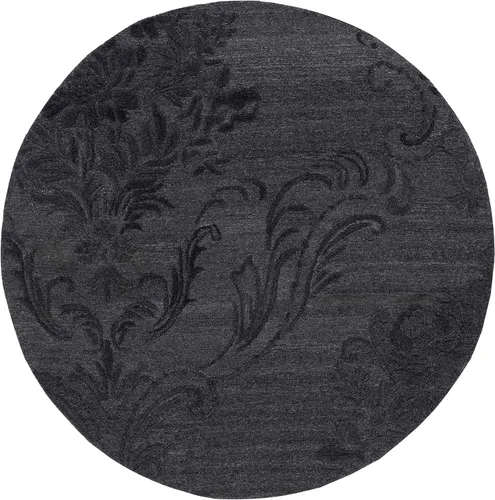 Vista 3 de SAFAVIEH Jardin Collection - Alfombra redonda de 6 pies, color negro, lana hecha a mano, ideal para zonas de alto tráfico en sala de estar
