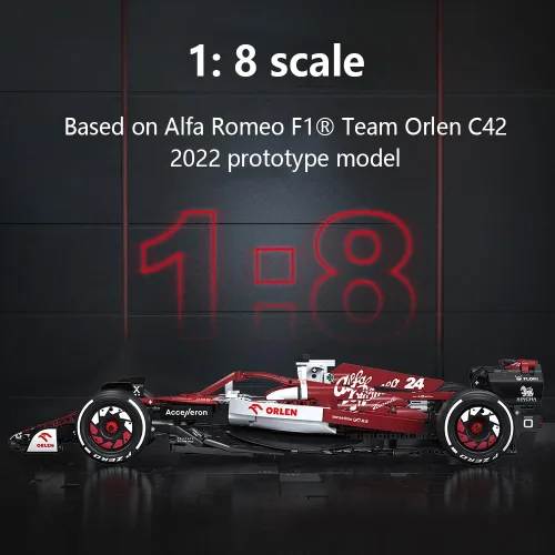 Vista 4 de CaDA C64005w Alfa Romeo F1 Race Car C42 Juego de bloques de construcción, 1868 piezas 1: 8 bloques de construcción creativos MOC, excelente