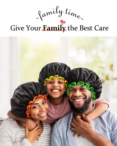 Vista 32 de Gorro de ducha negro extra grande para mujeres y hombres con cabello grueso, largo y trenzas, reutilizable, impermeable, de doble capa XL, gorros