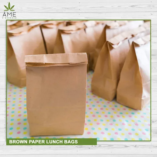 Vista 8 de AME D'ESSENCE (#1-25 piezas) Bolsas de papel kraft marrón reutilizables bolsas de comestibles gran bolsa de regalo, bolsas de compras reciclables